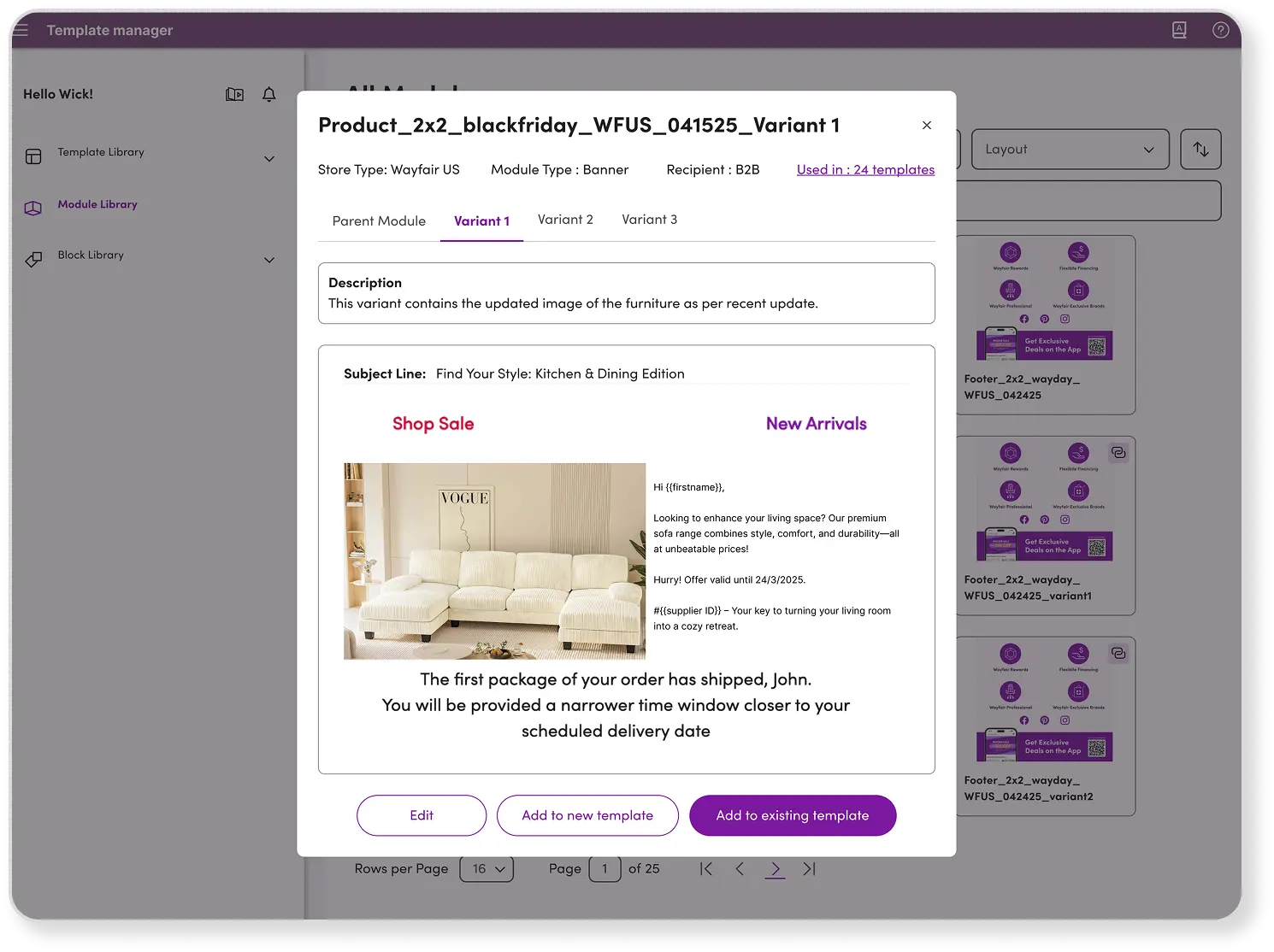 Product Variant Screenshot