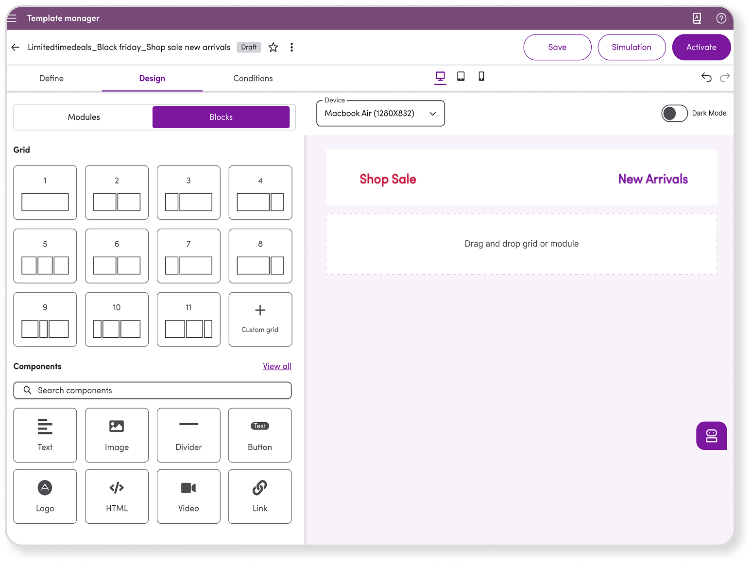 Template Manager Screenshot