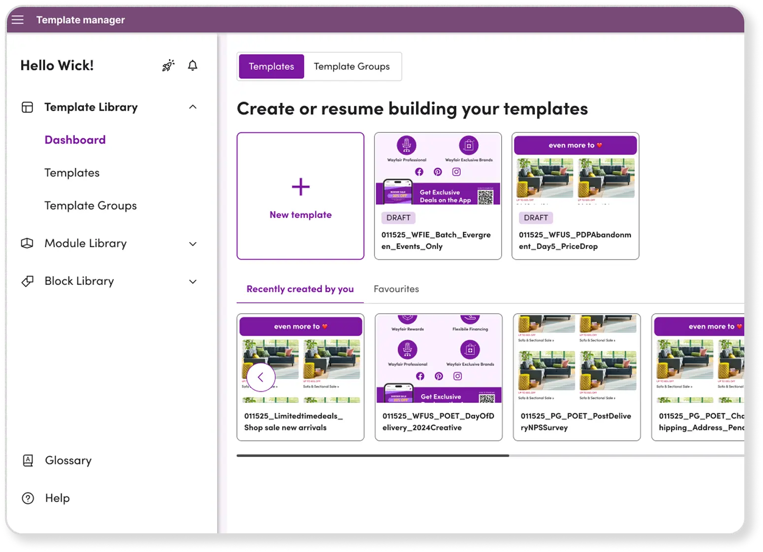 Template Manager Screenshot