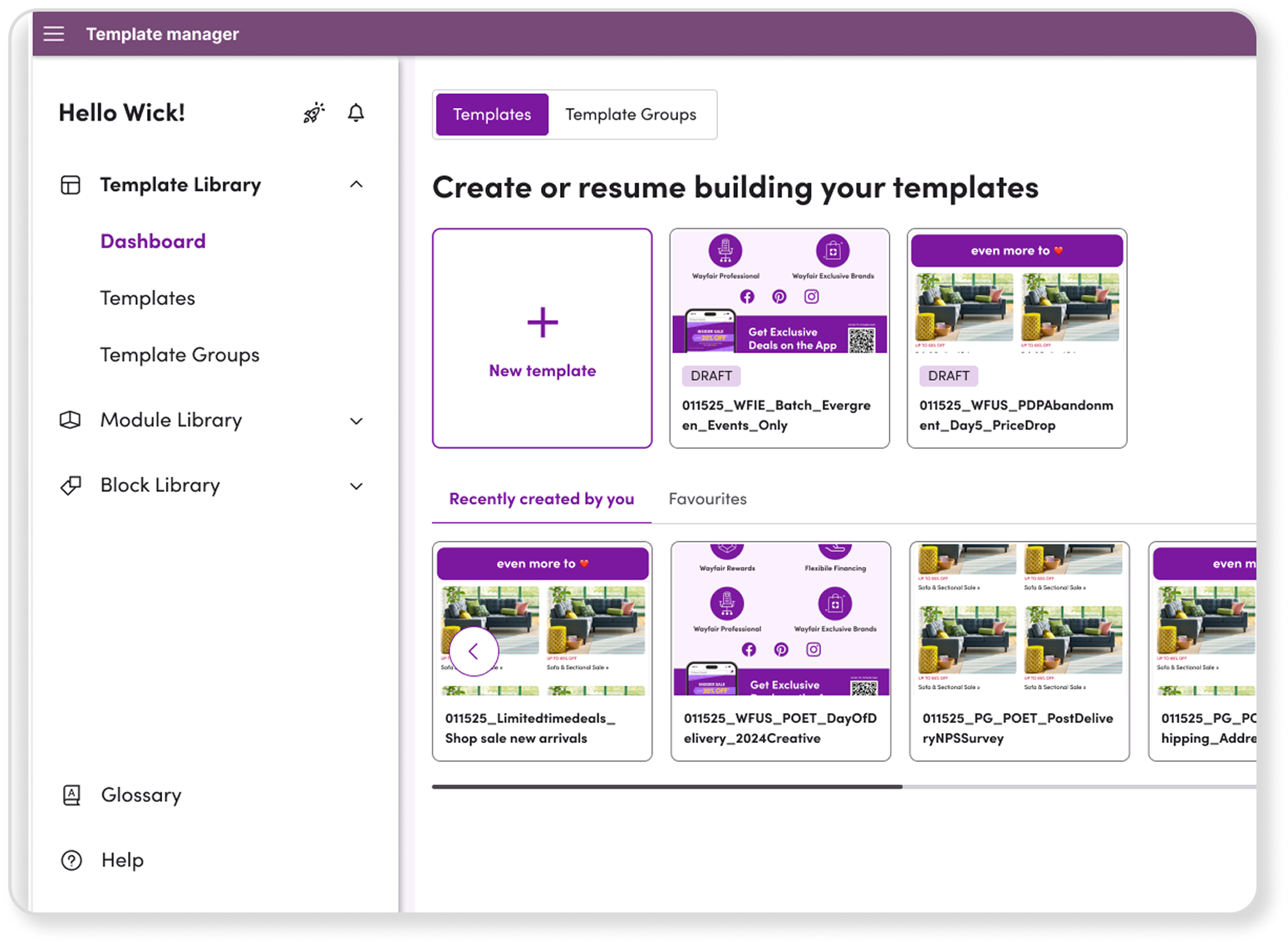 Template Manager Screenshot