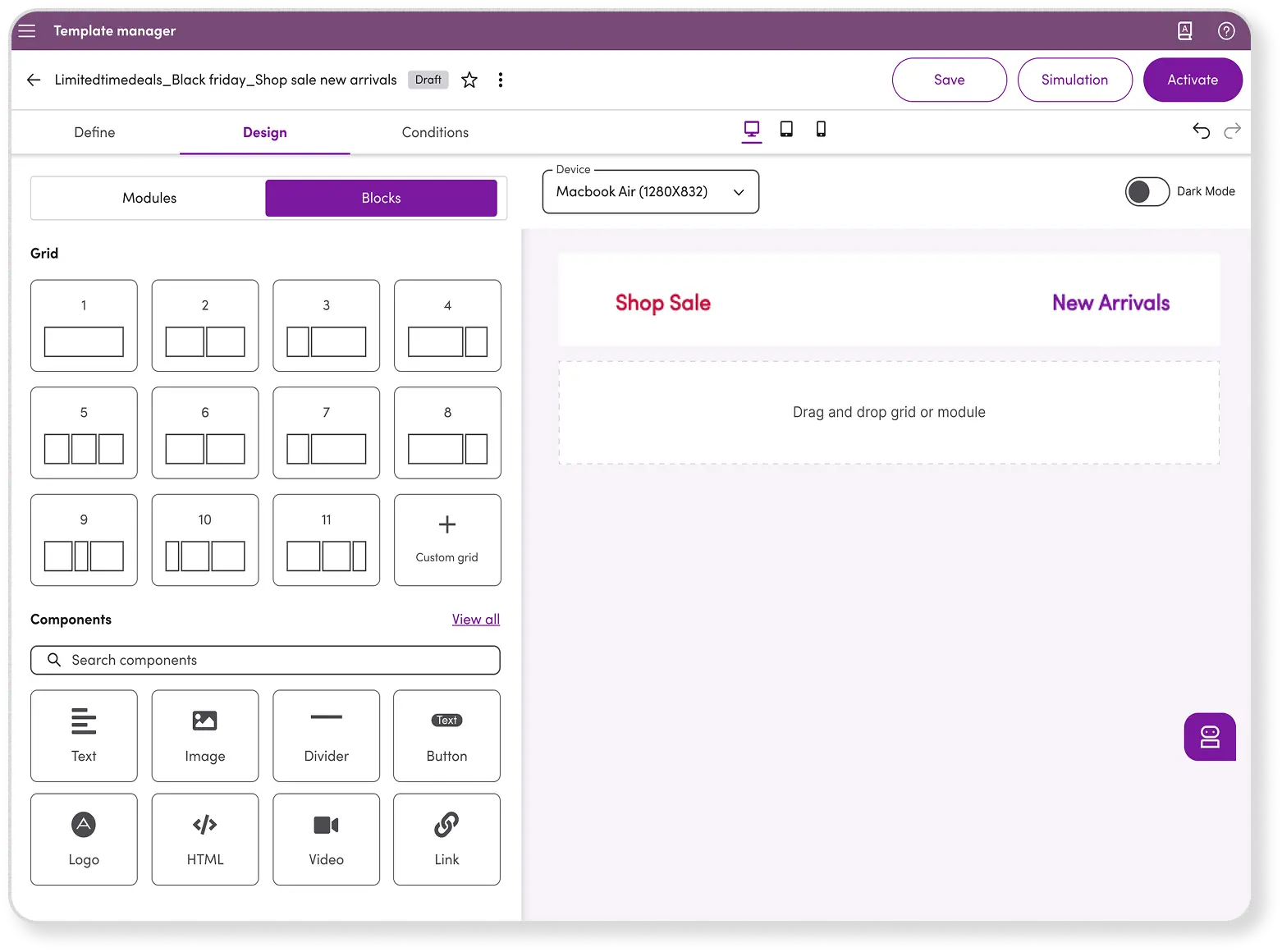 Template Manager Screenshot
