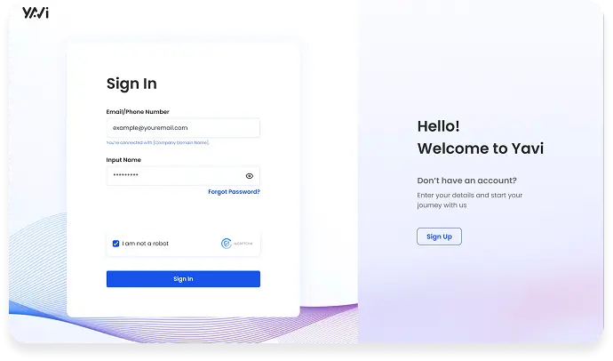 yavi signup form project screenshot