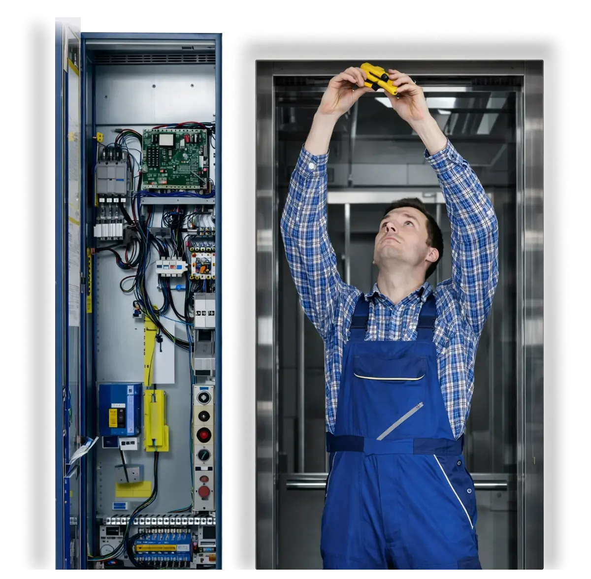 person doing electric work