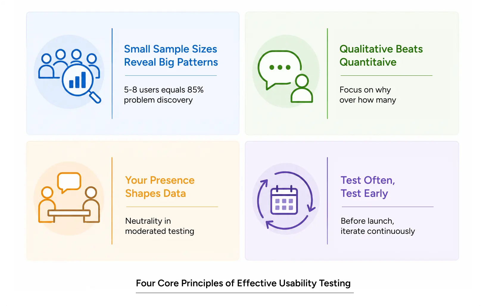 Four core principles of effective usability testing methodology for product teams