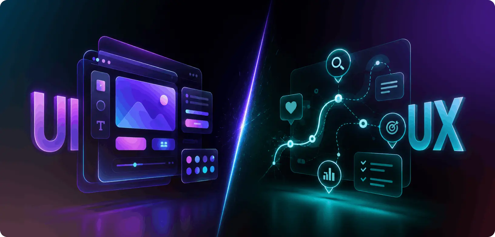 UI vs UX design comparison - understanding the difference between user interface and user experience design