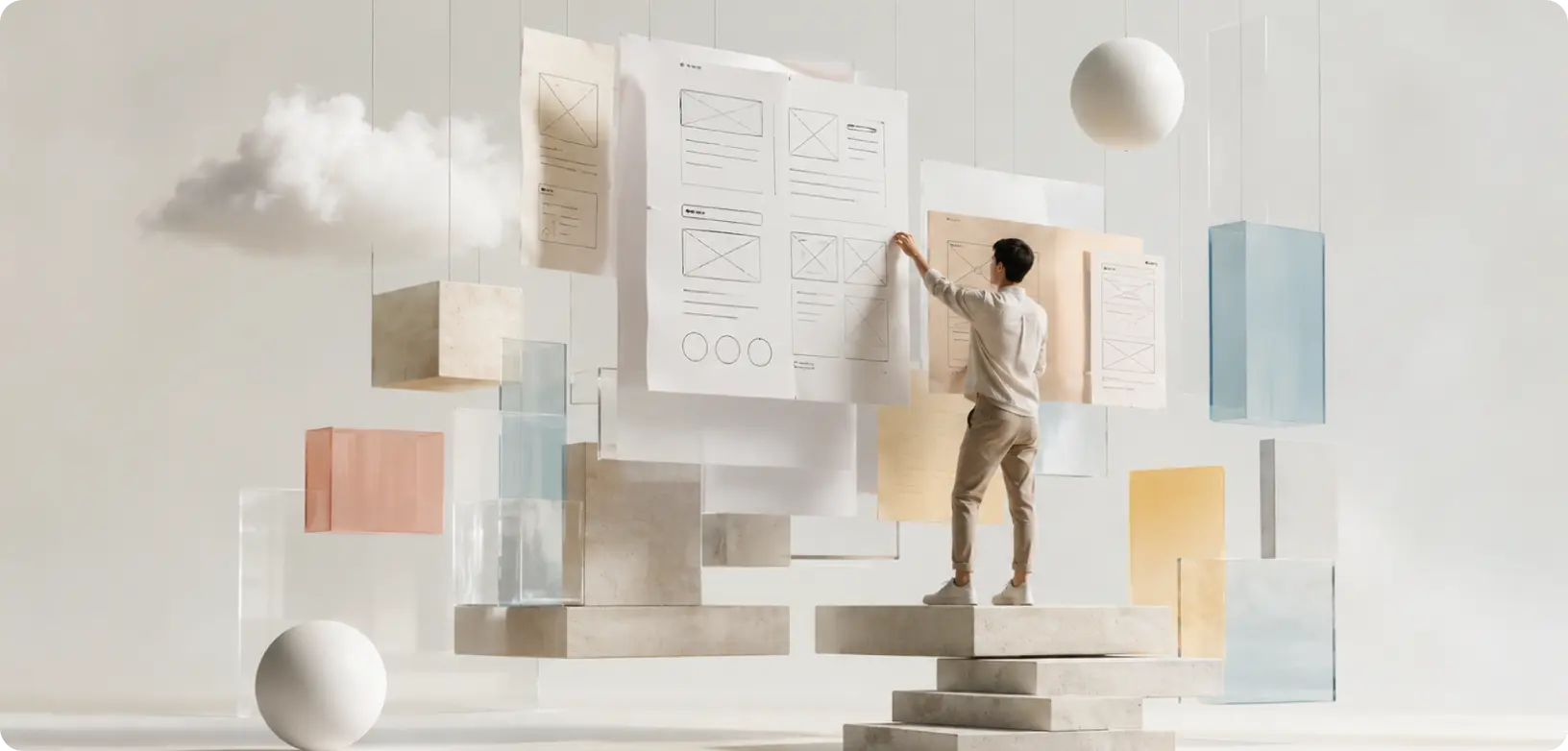 wireframes ux design compared with digital prototyping of the same screen