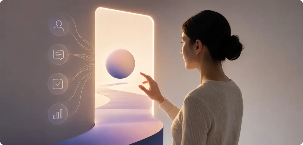 AI onboarding UX first-run experience banner for intelligent products by Yuj Designs
