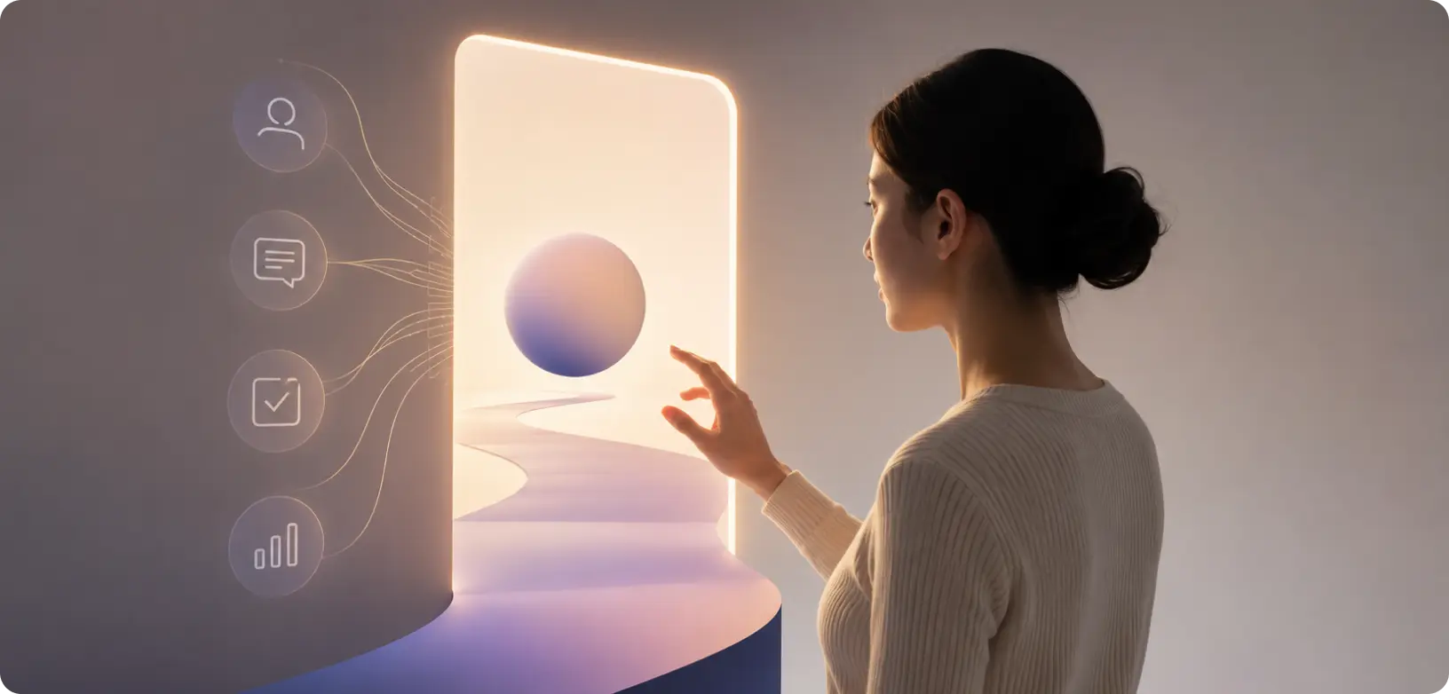 AI onboarding UX first-run experience banner for intelligent products by Yuj Designs