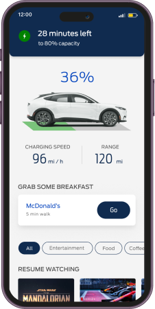 Charging progress and recommendations screen