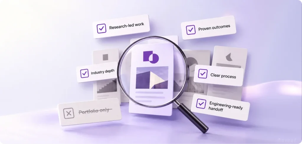 product design agency hiring checklist showing what to look for before choosing a design partner